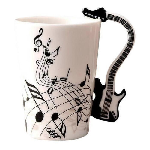 ceramic mug coffee cup instrument mug creative gift black guitar 1