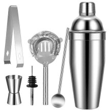 6PCS Edelstahl Cocktail Shaker Cocktail Shaker 750ml