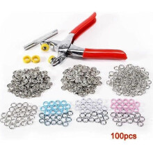 Tryckknappar - 5 stift - 4 färger - Paket med 100 st med tång