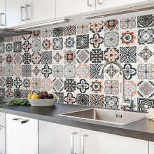 Självhäftande kakeltapet 60 x 300 cm PVC Modern Stil Vattentät Väggdekor Heminredning