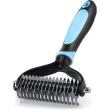 Spazzola per cani e gatti - Pettine per toelettatura rimuove il sottopelo e i nodi - Blu