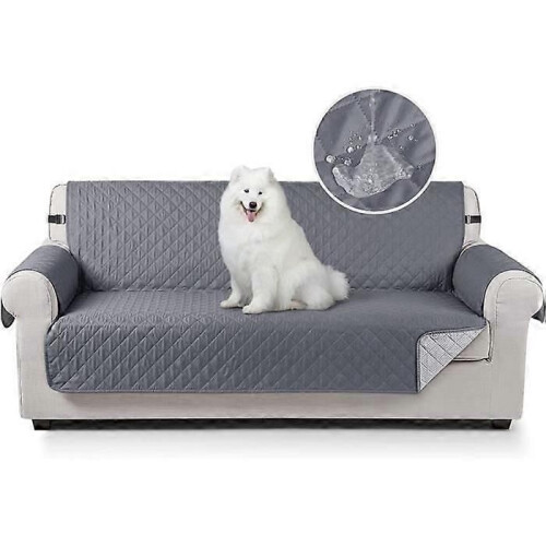 Housse de canapé imperméable pour fauteuil (gris, 3 places)