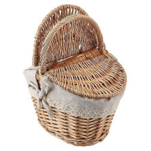 Panier de pique-nique - OMABETA - Panier en osier - Portable - Fait main - Marron