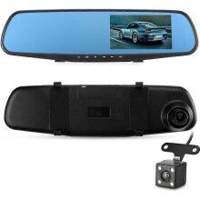 1080P Bilkameror Dash Cam Bil Backspegel Videobandspelare Videokamera DVR med bakkamera G-sensor