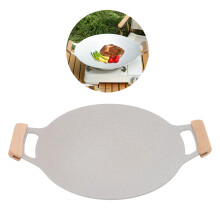 34 cm Antihaft-Aluminium-Koreanischer Grillpfanne mit Griffen für Gas- und Induktionsherd