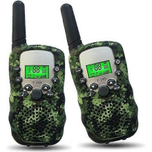Walkie talkies för barn - T-388 - Kamouflage - 8 kanaler - Inbyggd ficklampa