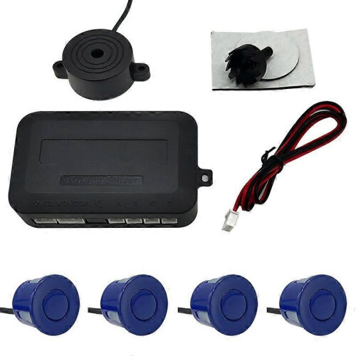 (BlueOther)Bil 4-sonds backsensor Bilbacksparkeringsdetektorer med summersignalindikator 12V