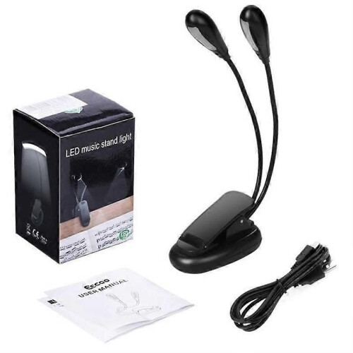 14 LED USB Rechargeable Eye-Caring Reading Light Flexible Clip-on Reading Lamp B-