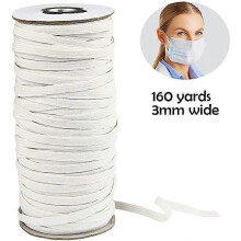 Bande élastique plate de 160 yards, environ 146 m, 3 mm de large, pour la couture, le tricot et les