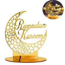Décorations du Ramadan Eid Mubarak - Ornement de table en toile acrylique avec lune musulmane islamique