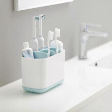 Porte-brosse à dents et tubes de dentifrice en plastique - MARQUE - Modèle - Blanc - Bleu ciel - Contemporain