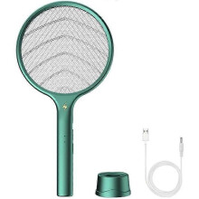 Raquette anti-moustiques électrique rechargeable par USB, 3 couches de protection en maille, tapette