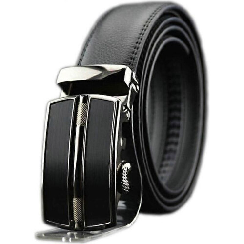 Black Leather Belt - Luxury Men - Automatic Buckle - 127cm