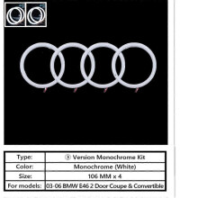 (W.106MMX4) 4X Phares annulaires Halo Angel Eye Ă LED blanches en coton pour BMW E46