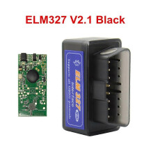 (ELM327 V2.1 Svart)ELM327 V1.5 Bluetooth med PIC18F25K80 Chip OBD2 OBD II diagnostisk skanner för Android/