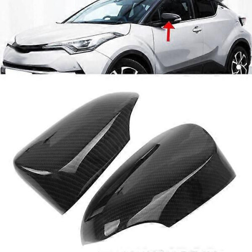 Bil, kolfiber, sidospegelskydd för Toyota C-HR CHR 2016 2017 2018