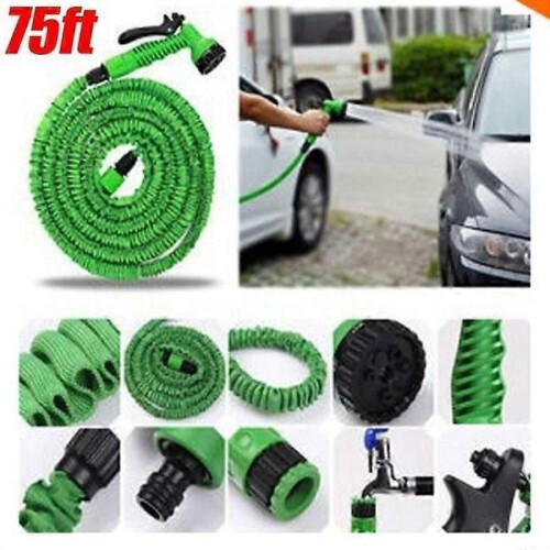 Tuyau d'arrosage extensible - ONEVER - Vert - 23 m - Avec pistolet