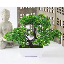 Bonsái artificial realista para decoración de interiores y exteriores, planta en maceta para el hogar,
