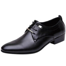 Heren puntige leren formele schoenen - lukcolor 2271 - Zwart