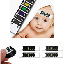 Lot de 10 bandelettes thermométriques frontales réutilisables et flexibles pour bébé et enfant