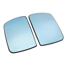 (Blå ett par) Uppvärmd sidobackspegel glas Anti-dimdörr Flat Wing spegelobjektiv Passar för BMW X5 E53