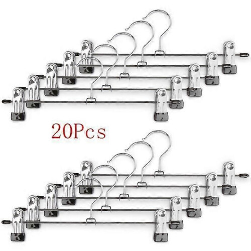 Lot de 20 cintres multifonctions à pinces métalliques