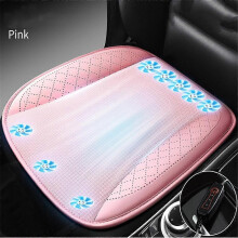 (8FAN Pink)Bil Sommar Cool Ice Silk Sittdyna Med USB Fläkt Blåser Cool Sommar Ventilation Kudde