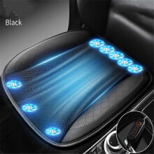 (8FAN Black)Bil Sommar Cool Ice Silk Sittdyna Med USB Fläkt Blåser Cool Sommar Ventilation Kudde