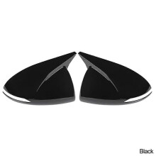 (Svart) 2X Carbon Fiber Backspegelkåpa Sidodörrsspegel Skaldekoration Trim för Hyundai