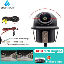 (CVBS AHD 720P) Smartour AHD CVBS CCD Fisheye Objectif Caméra de recul AHD 1080p Vision nocturne Sauvegarde