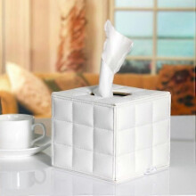 Objets décoratifs, boîte à mouchoirs carrée européenne moderne en cuir PU noir et blanc, rangement pour