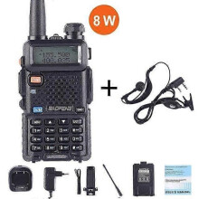 Professionell HD Radio Walkie Talkie, blå färg, 30 km lång räckvidd, Dual Band CB, UV5R-8W-hörlurssändare