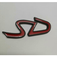(noir rouge) 5X Car styling 3D Métal chrome noir SD Emblème Autocollant pour Mini Cooper F55 F56 JCW
