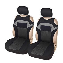 (Gris) Juego de 2 piezas, diseño de camiseta, funda para asiento delantero de coche, ajuste universal,