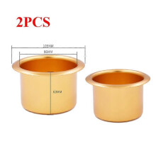 (Doré) 2 pièces en alliage d'aluminium pour intérieur de voiture, porte-gobelet, porte-bouteille, base