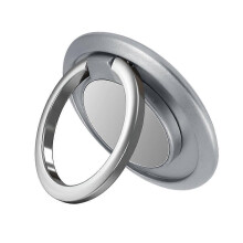 (Silber)Universal Luxus Handy magnetischer Fingerringhalter für iPhone Samsung drehbares Smartphone