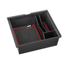 (Silicon Mat Version) För Tesla Model 3 Y Tillbehör Auto Center Console Organizer ABS förvaringsbox