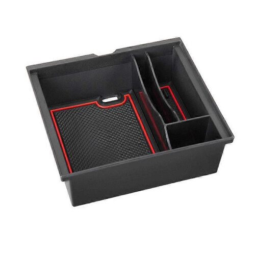(Silicon Mat Version) För Tesla Model 3 Y Tillbehör Auto Center Console Organizer ABS förvaringsbox
