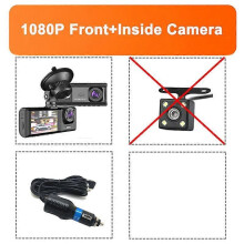 (SANS caméras arrière) Caméra de tableau de bord 3 canaux pour voitures Caméra enregistreur vidéo 1080P