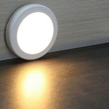 VINGVO Motion Sensor Nattljus - Runt - 6 LED-ljus - Vit - ABS - Batteri