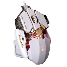 Souris optique de jeu Demarkt 10 boutons 4 couleurs 800-4000 DPI Blanc