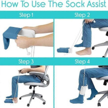 Herramienta práctica y duradera para colocarse calcetines, ideal para embarazadas y personas mayores.