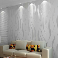 53cm*10m Modern Non-woven 3D Tapet för Vardagsrum Sovrum Silver Grå