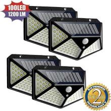 Solar Light Outdoor Vägglampa 100 LED med rörelsesensor IP65 Vattentät för trädgård utomhusbelysning