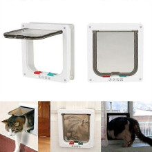 Puerta para gatos inteligente con cerradura, para gatos, perros pequeños, color blanco, talla M -ZOO