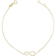Bracciale da donna in oro giallo - Motivo infinito con pavé di zirconi - L'ATELIER D'AZUR - 18 cm -