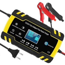 12V - 24V Smart batteriladdare med LCD-skärm för bil Lastbil Motorcykel Båt SUV ATV