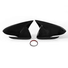 (Noir brillant) Couvercle de rétroviseur latéral de voiture Rhyming Vue arrière de voiture aspect fibre