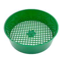 Tamis à sable de jardin en plastique vert pour compost, sol en pierre, tamis à sable rond