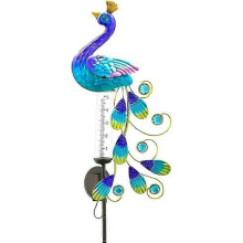 Ulkosademittari, puutarhan sisustus Peacock Solar Stake Light, väriä vaihtava vedenpitävä sademittari